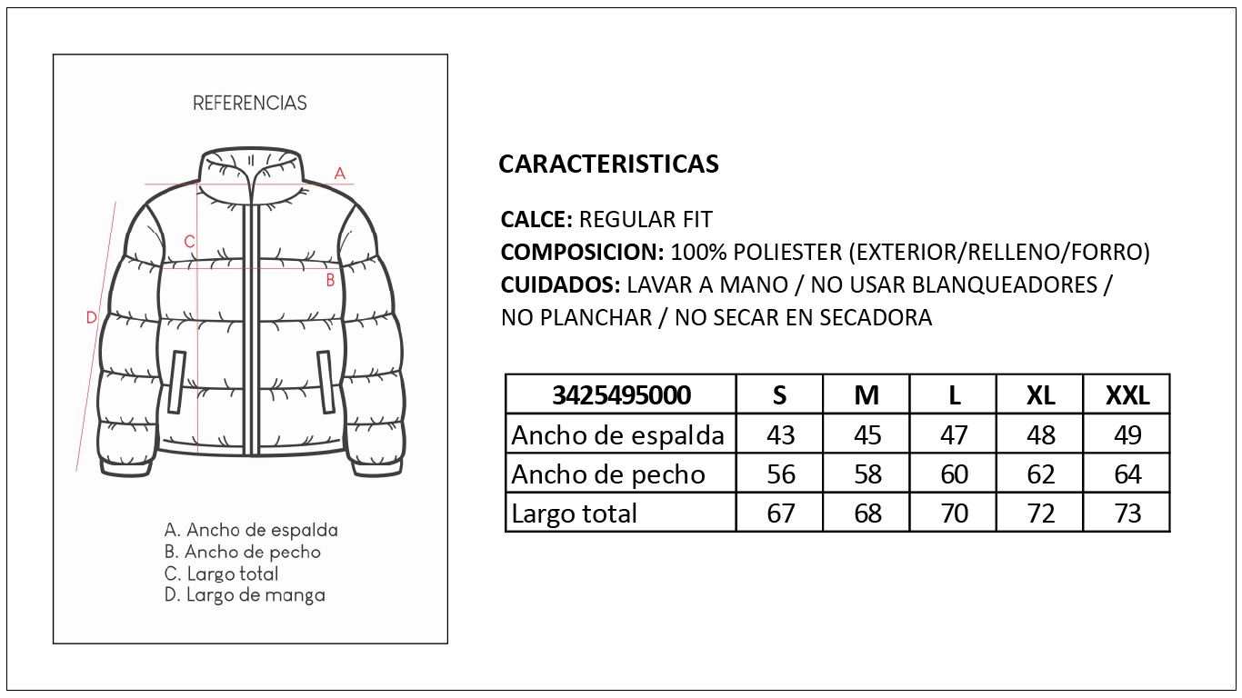 Tabla de Medidas Chaleco Vest Britches